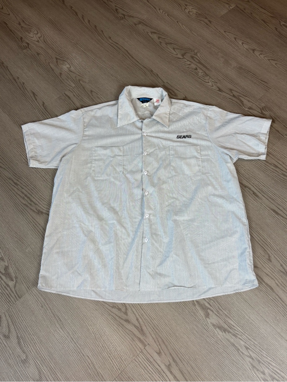 Vintage Sears Short Sleeve Light Gray Work Shirt